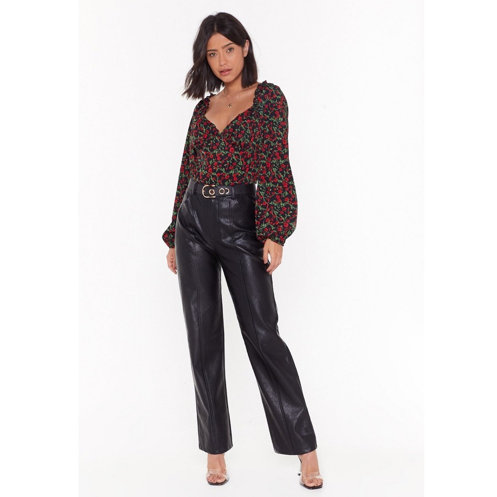 NWOT Nasty Gal Disty Rose Print Cupped Bodysuit - Picture 4 of 4